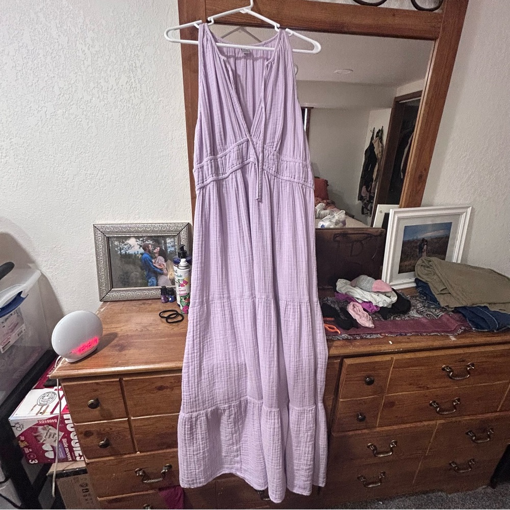 Old Navy Fit & Flare Crinkle Gauze Maxi Dress